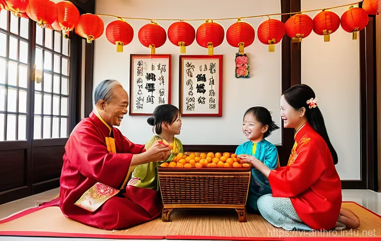 마르셀 모스와 선물경제 - **Prompt 1: A Traditional Tết Family Gathering**
    A warm, inviting indoor scene depicting a multi...